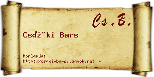 Csáki Bars névjegykártya